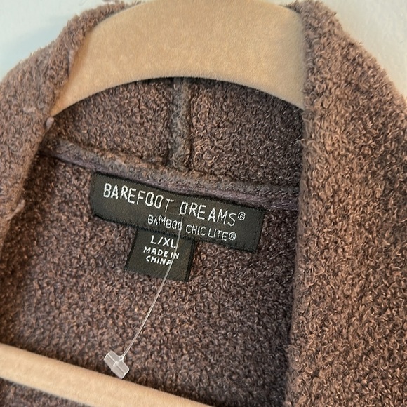 Barefoot Dreams Bamboo Chic Lite Drape Front Wrap Cardigan Cocoa Large/XL - Picture 3 of 5